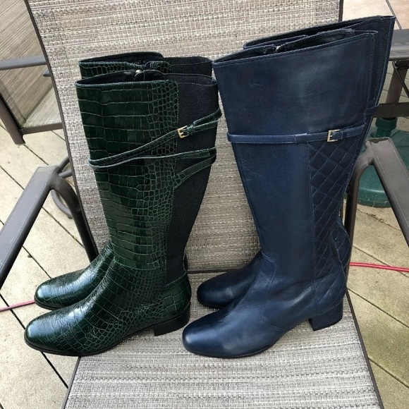 LK BENNETT LADIES (2) PAIR CROC/QUILT RIDING BOOTS - Picture 2 of 8